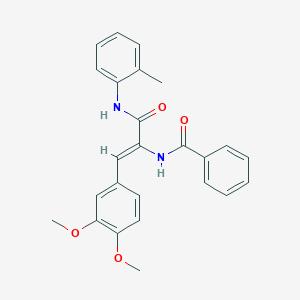 molecular formula C25H24N2O4 B4725952 N-(2-(3,4-dimethoxyphenyl)-1-{[(2-methylphenyl)amino]carbonyl}vinyl)benzamide 