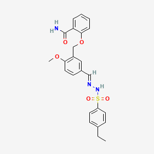 2-[(5-{2-[(4-ethylphenyl)sulfonyl]carbonohydrazonoyl}-2-methoxybenzyl)oxy]benzamide