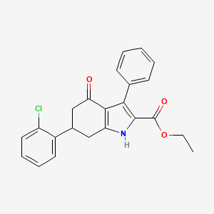 ethyl 6-(2-chlorophenyl)-4-oxo-3-phenyl-4,5,6,7-tetrahydro-1H-indole-2-carboxylate