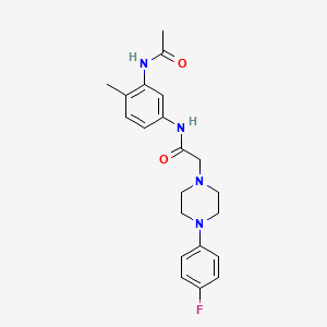 molecular formula C21H25FN4O2 B4725980 N-[3-(acetylamino)-4-methylphenyl]-2-[4-(4-fluorophenyl)-1-piperazinyl]acetamide 