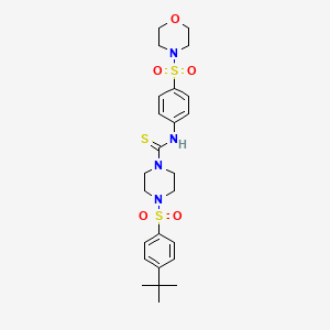 4-[(4-tert-butylphenyl)sulfonyl]-N-[4-(4-morpholinylsulfonyl)phenyl]-1-piperazinecarbothioamide