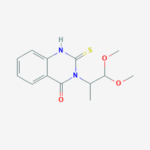 molecular formula C13H16N2O3S B4726009 3-(1,1-dimethoxypropan-2-yl)-2-sulfanylquinazolin-4(3H)-one 