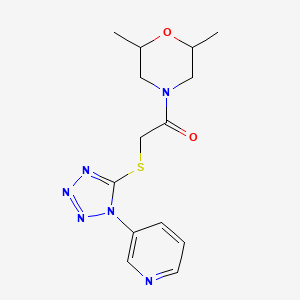 1-(2,6-dimethylmorpholin-4-yl)-2-{[1-(pyridin-3-yl)-1H-tetrazol-5-yl]sulfanyl}ethanone