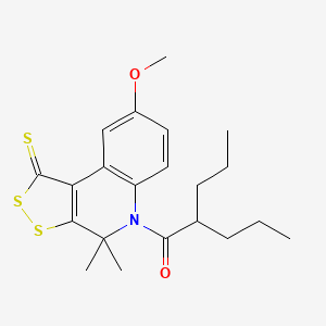 8-methoxy-4,4-dimethyl-5-(2-propylpentanoyl)-4,5-dihydro-1H-[1,2]dithiolo[3,4-c]quinoline-1-thione