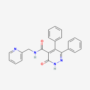 molecular formula C23H18N4O2 B4726067 3-OXO-5,6-DIPHENYL-N-[(PYRIDIN-2-YL)METHYL]-2,3-DIHYDROPYRIDAZINE-4-CARBOXAMIDE 