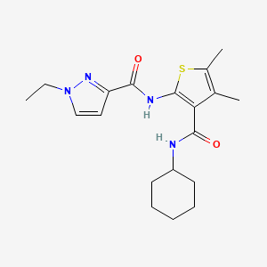 N-[3-(CYCLOHEXYLCARBAMOYL)-4,5-DIMETHYL-2-THIENYL]-1-ETHYL-1H-PYRAZOLE-3-CARBOXAMIDE