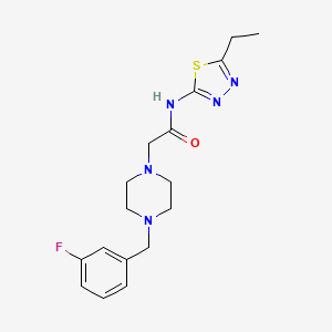 molecular formula C17H22FN5OS B4726110 N-(5-ethyl-1,3,4-thiadiazol-2-yl)-2-[4-(3-fluorobenzyl)-1-piperazinyl]acetamide 