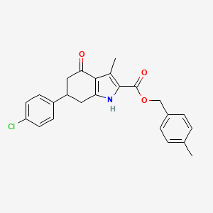 molecular formula C24H22ClNO3 B4726149 4-methylbenzyl 6-(4-chlorophenyl)-3-methyl-4-oxo-4,5,6,7-tetrahydro-1H-indole-2-carboxylate 