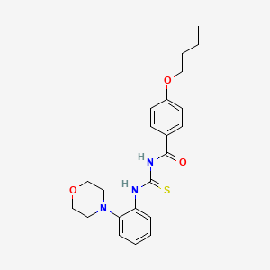 molecular formula C22H27N3O3S B4726151 4-butoxy-N-({[2-(4-morpholinyl)phenyl]amino}carbonothioyl)benzamide 