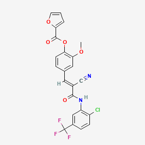 4-(3-{[2-chloro-5-(trifluoromethyl)phenyl]amino}-2-cyano-3-oxo-1-propen-1-yl)-2-methoxyphenyl 2-furoate