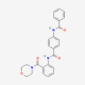 molecular formula C25H23N3O4 B4726186 4-(benzoylamino)-N-[2-(4-morpholinylcarbonyl)phenyl]benzamide 