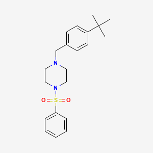 molecular formula C21H28N2O2S B4726190 1-[4-(TERT-BUTYL)BENZYL]-4-(PHENYLSULFONYL)PIPERAZINE 