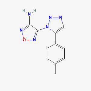 molecular formula C11H10N6O B4726195 4-[5-(4-methylphenyl)-1H-1,2,3-triazol-1-yl]-1,2,5-oxadiazol-3-amine 