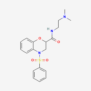 N-[2-(dimethylamino)ethyl]-4-(phenylsulfonyl)-3,4-dihydro-2H-1,4-benzoxazine-2-carboxamide