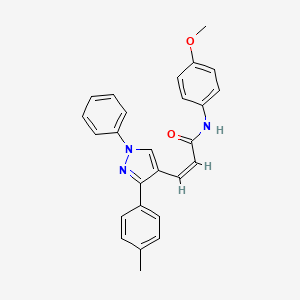 (Z)-N-(4-methoxyphenyl)-3-[3-(4-methylphenyl)-1-phenylpyrazol-4-yl]prop-2-enamide