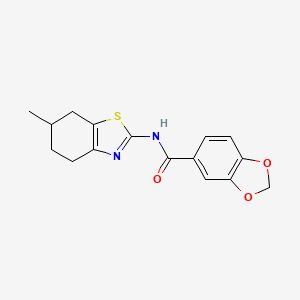 N-(6-methyl-4,5,6,7-tetrahydro-1,3-benzothiazol-2-yl)-1,3-benzodioxole-5-carboxamide