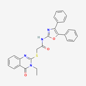 molecular formula C27H22N4O3S B4726233 N-(4,5-diphenyl-1,3-oxazol-2-yl)-2-[(3-ethyl-4-oxo-3,4-dihydroquinazolin-2-yl)sulfanyl]acetamide 