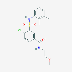 molecular formula C18H21ClN2O4S B4726242 4-chloro-3-{[(2,3-dimethylphenyl)amino]sulfonyl}-N-(2-methoxyethyl)benzamide 