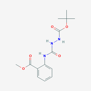 molecular formula C14H19N3O5 B4726298 tert-butyl 2-({[2-(methoxycarbonyl)phenyl]amino}carbonyl)hydrazinecarboxylate 