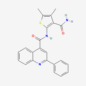 molecular formula C23H19N3O2S B4726301 N-(3-carbamoyl-4,5-dimethylthiophen-2-yl)-2-phenylquinoline-4-carboxamide 