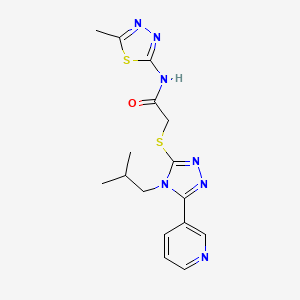 2-{[4-(2-methylpropyl)-5-(pyridin-3-yl)-4H-1,2,4-triazol-3-yl]sulfanyl}-N-(5-methyl-1,3,4-thiadiazol-2-yl)acetamide