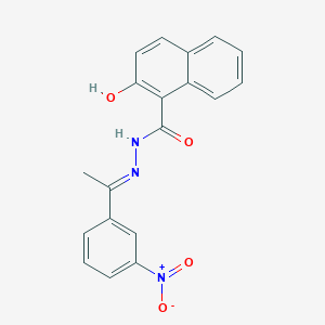 molecular formula C19H15N3O4 B4726310 2-hydroxy-N'-[1-(3-nitrophenyl)ethylidene]-1-naphthohydrazide 