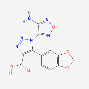 1-(4-AMINO-1,2,5-OXADIAZOL-3-YL)-5-(2H-1,3-BENZODIOXOL-5-YL)-1H-1,2,3-TRIAZOLE-4-CARBOXYLIC ACID