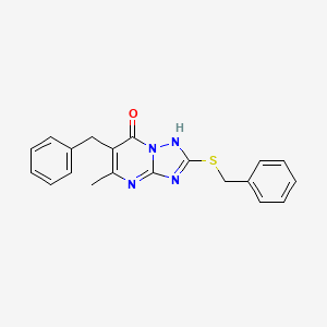 molecular formula C20H18N4OS B4726349 6-benzyl-2-(benzylthio)-5-methyl[1,2,4]triazolo[1,5-a]pyrimidin-7(4H)-one 