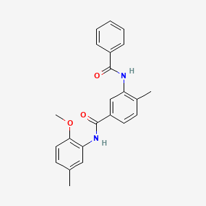 molecular formula C23H22N2O3 B4726354 3-benzamido-N-(2-methoxy-5-methylphenyl)-4-methylbenzamide 