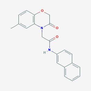 molecular formula C21H18N2O3 B4726383 2-(6-methyl-3-oxo-2,3-dihydro-4H-1,4-benzoxazin-4-yl)-N-2-naphthylacetamide 