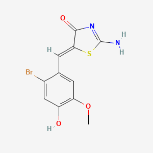 molecular formula C11H9BrN2O3S B4726398 5-(2-bromo-4-hydroxy-5-methoxybenzylidene)-2-imino-1,3-thiazolidin-4-one 