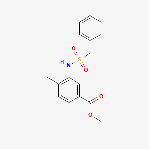 molecular formula C17H19NO4S B4726430 ETHYL 4-METHYL-3-(PHENYLMETHANESULFONAMIDO)BENZOATE 