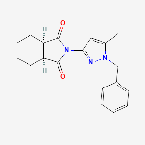 molecular formula C19H21N3O2 B4726463 (3aR,7aS)-2-(1-benzyl-5-methyl-1H-pyrazol-3-yl)hexahydro-1H-isoindole-1,3(2H)-dione 