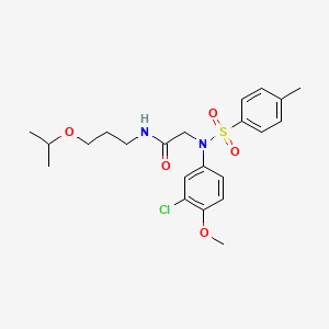 molecular formula C22H29ClN2O5S B4726468 N~2~-(3-chloro-4-methoxyphenyl)-N~1~-(3-isopropoxypropyl)-N~2~-[(4-methylphenyl)sulfonyl]glycinamide 