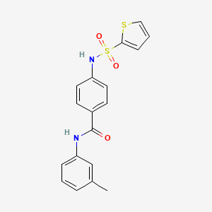 molecular formula C18H16N2O3S2 B4726482 N-(3-methylphenyl)-4-[(2-thienylsulfonyl)amino]benzamide 