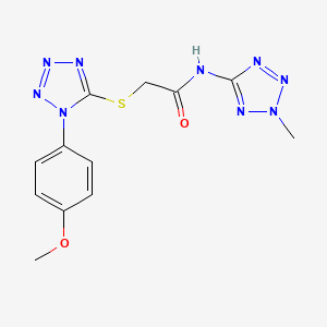 molecular formula C12H13N9O2S B4726487 2-{[1-(4-methoxyphenyl)-1H-tetrazol-5-yl]thio}-N-(2-methyl-2H-tetrazol-5-yl)acetamide 