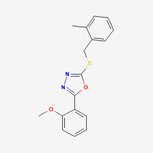 molecular formula C17H16N2O2S B4726496 2-(2-methoxyphenyl)-5-[(2-methylbenzyl)thio]-1,3,4-oxadiazole 