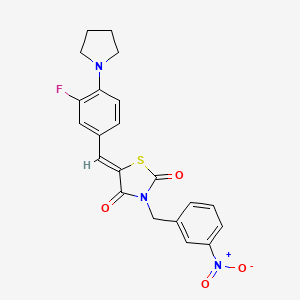 molecular formula C21H18FN3O4S B4726526 (5Z)-5-[3-fluoro-4-(pyrrolidin-1-yl)benzylidene]-3-(3-nitrobenzyl)-1,3-thiazolidine-2,4-dione 