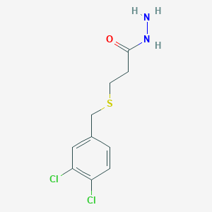 molecular formula C10H12Cl2N2OS B4726527 3-[(3,4-DICHLOROBENZYL)SULFANYL]PROPANOHYDRAZIDE 