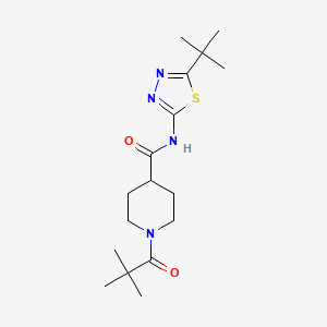 N-(5-tert-butyl-1,3,4-thiadiazol-2-yl)-1-(2,2-dimethylpropanoyl)-4-piperidinecarboxamide