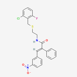 N-{2-[(2-chloro-6-fluorobenzyl)thio]ethyl}-3-(3-nitrophenyl)-2-phenylacrylamide