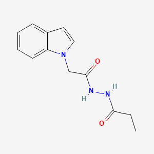 molecular formula C13H15N3O2 B4726550 N'-[2-(1H-indol-1-yl)acetyl]propanohydrazide 