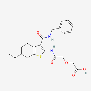 molecular formula C22H26N2O5S B4726600 (2-{[3-(Benzylcarbamoyl)-6-ethyl-4,5,6,7-tetrahydro-1-benzothiophen-2-yl]amino}-2-oxoethoxy)acetic acid 