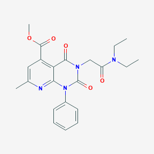 molecular formula C22H24N4O5 B4726630 METHYL 3-[(DIETHYLCARBAMOYL)METHYL]-7-METHYL-2,4-DIOXO-1-PHENYL-1H,2H,3H,4H-PYRIDO[2,3-D]PYRIMIDINE-5-CARBOXYLATE 