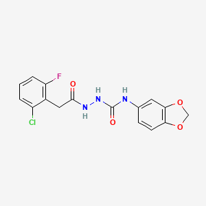 N-1,3-benzodioxol-5-yl-2-[(2-chloro-6-fluorophenyl)acetyl]hydrazinecarboxamide