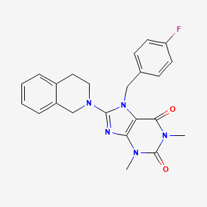 molecular formula C23H22FN5O2 B4726666 8-(3,4-dihydro-2(1H)-isoquinolinyl)-7-(4-fluorobenzyl)-1,3-dimethyl-3,7-dihydro-1H-purine-2,6-dione 