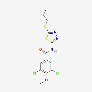 3,5-dichloro-4-methoxy-N-[5-(propylsulfanyl)-1,3,4-thiadiazol-2-yl]benzamide