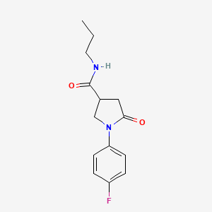 molecular formula C14H17FN2O2 B4726683 1-(4-fluorophenyl)-5-oxo-N-propylpyrrolidine-3-carboxamide 