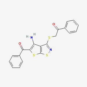 2-({4-AMINO-5-BENZOYLTHIENO[3,2-D][1,2]THIAZOL-3-YL}SULFANYL)-1-PHENYLETHAN-1-ONE