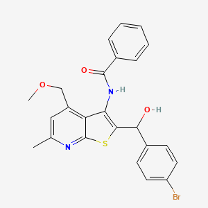 molecular formula C24H21BrN2O3S B4726703 N-[2-[(4-bromophenyl)(hydroxy)methyl]-4-(methoxymethyl)-6-methylthieno[2,3-b]pyridin-3-yl]benzamide 